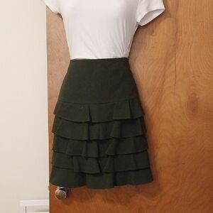 INC International Concepts Olive Ruffled Skirt